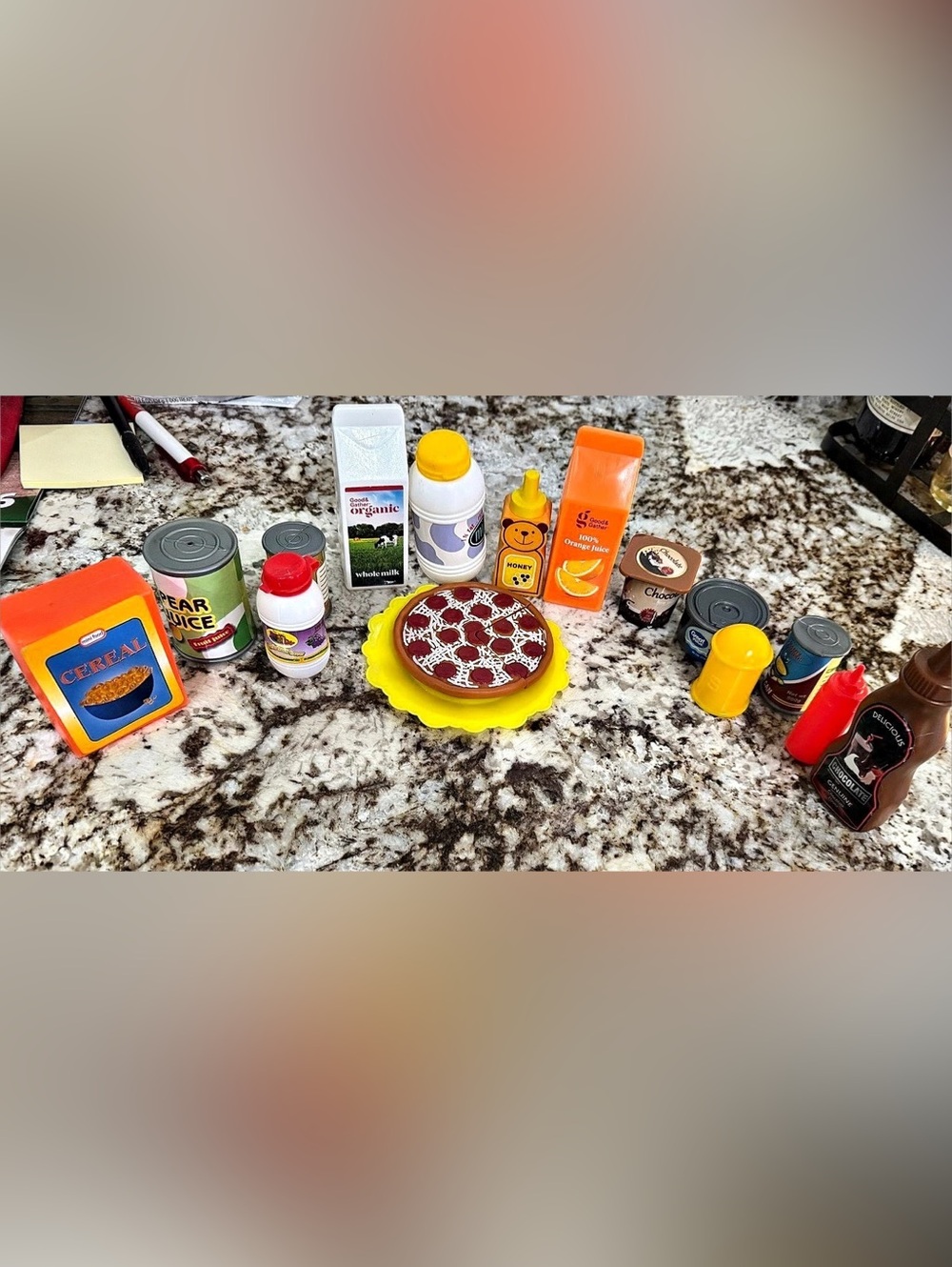 Assorted play food kitchen